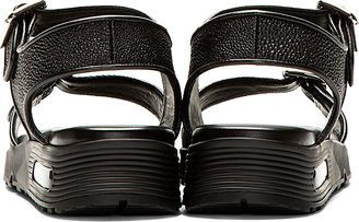 Givenchy Black Pebbled Leather Sandals