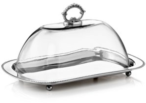 Godinger CLOSEOUT! Serveware, Oval Tray with Glass Dome