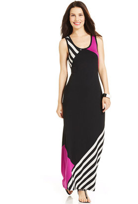 Style&Co. Striped Colorblock Maxi Dress