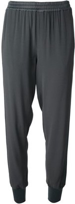Vince ribbed cuff jogger with satin side stripe