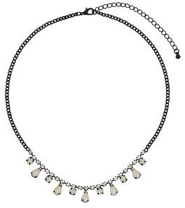 Topshop Womens Stone Metal Necklace - Clear