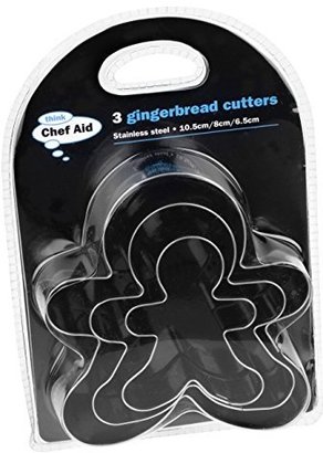 Chef Aid 10E03333 Stainless Steel Gingerbread Cutter, Silver, Set of 3