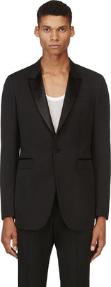 Burberry Black Wool Tuxedo Blazer