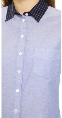 Band Of Outsiders Oxford Easy Shirt with Contrast Collar