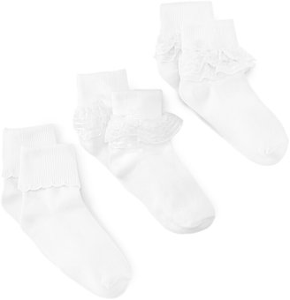 Trimfit 3-Pack Decorative Socks, Little Girls & Big Girls