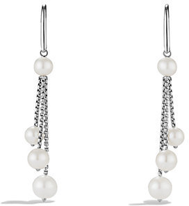 David Yurman Chain Triple-Drop Earrings with Pearls