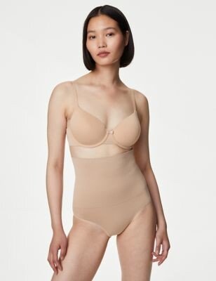 BRABIC Long Sleeve Bodysuit for Women Tummy Control Shapewear Seamless  Round Neck Body Shaper Tops
