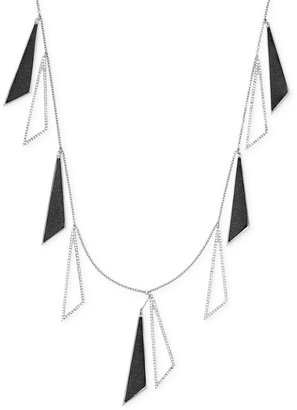ABS by Allen Schwartz Silver-Tone Triangle Drop Scatter Station Necklace