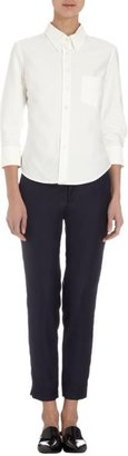 Band Of Outsiders Cropped Oxford Shirt-White