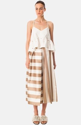 Tibi 'Escalante' Mixed Stripe Silk Culottes