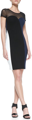French Connection Rio Colorblocked Combo Sheath Dress, Black/White/Navy