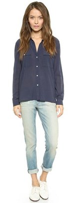 James Perse Silk Blend Pocket Shirt