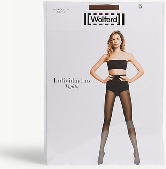 Wolford Women's Black Individual 10 Nylon-Blend Tights, Size: XS