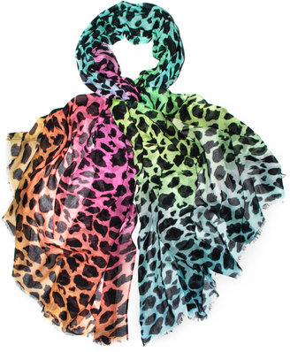 Question Air FEATHER & STONE Feather Stone Leopard Scarf