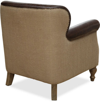 Chelsie Faux-Leather & Fabric Accent Chair, Quick Ship