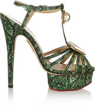 Charlotte Olympia Leading Lady printed satin sandals