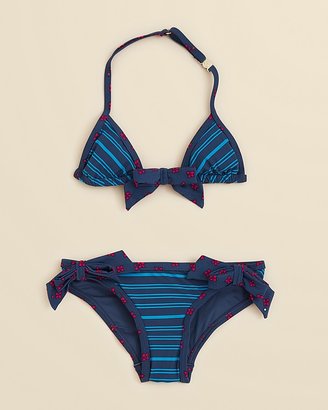 Little Marc Jacobs Girls' Tara Stripe Two Piece Swimsuit - Sizes 2-12