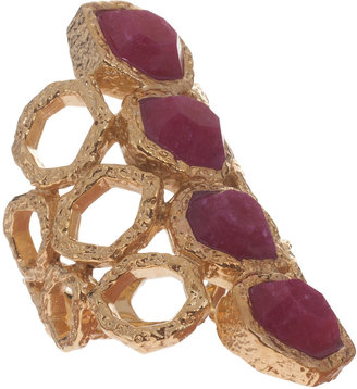 Isharya Pearl With Pink Stone Ring