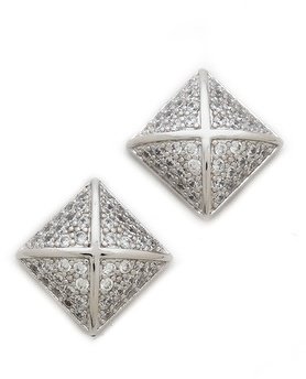 Kenneth Jay Lane Pave Pyramid Earrings