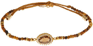 Tai Brown Woven Bracelet with Stone Detail