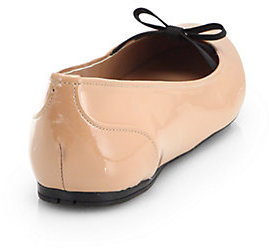 Prada Patent Leather Bow Ballet Flats