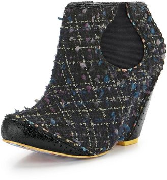 Irregular Choice Tweed Wedge Shoe Boots