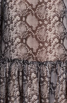 Michael Kors Python Print Drop Waist Chiffon Dress