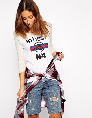 Stussy No.4 Stripe Raglan T-Shirt