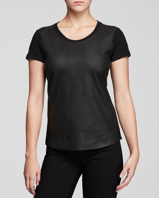 Majestic Perforated Leather Tee
