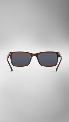 Burberry Laser Check Detail Square Frame Sunglasses