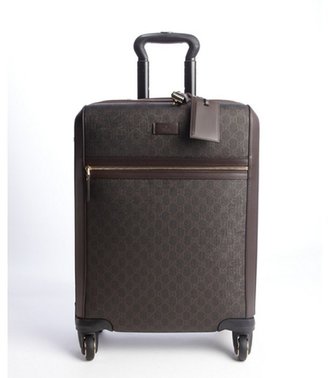 Gucci brown GG plus rolling suitcase