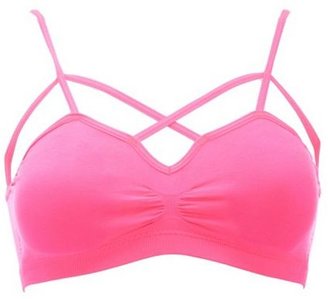 Charlotte Russe Neon Caged Strappy Seamless Bralette