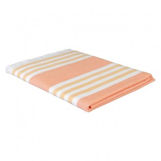 Coral and mustard stripe beach towel 100 x 180cm