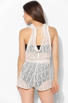 Urban Outfitters Staring At Stars Sheer Crochet Romper
