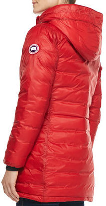 Canada Goose Camp Hooded Mid-Length Puffer Coat, Red