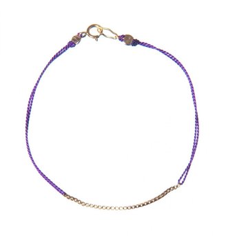 Poupette Boxchain Silk Bracelet In Purple