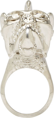 Alexander McQueen Silver Large Claw Skull Ring