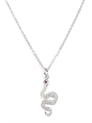 Ileana Makri White-diamond & gold snake necklace