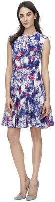 Rebecca Taylor Short Sleeve Rose Garden Godet Dress