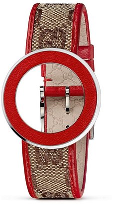 Gucci U Play Kits Red Leather Bezel and Red Leather Watch Strap, 35mm