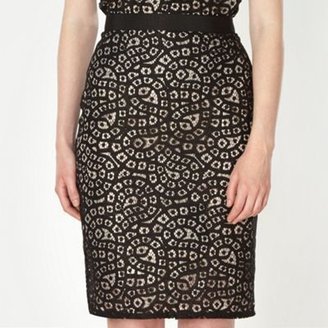 Ben de Lisi Principles by Designer black lace overlay pencil skirt