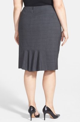 Sejour 'Charcoal Crosshatch' Suit Skirt (Plus Size)