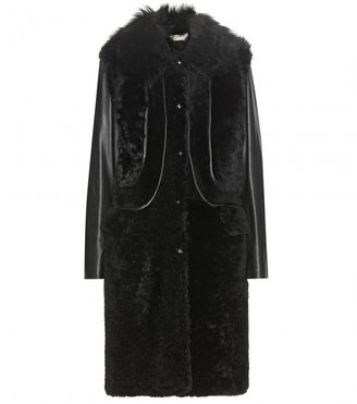Marni Edition Leather and shearling coat