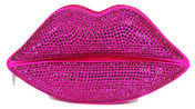 Lulu Guinness Swarovski Lips Shocking Pink Clutch Bag