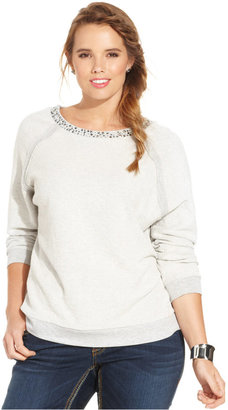 7 For All Mankind Seven7 Jeans Plus Size Embellished Sweatshirt