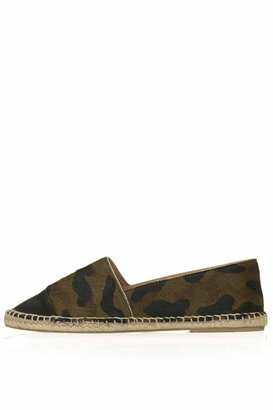 Topshop Camouflage espadrille sandals. 100% leather. specialist clean only.