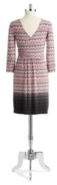Maggy London Patterned Wrap Front Dress