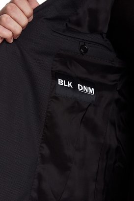 BLK DNM Black Chevron Notch Lapel Wool Blazer