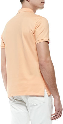 Ralph Lauren Black Label Short-Sleeve Polo Shirt with Blue RL Logo, Peach