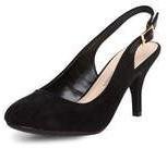 Dorothy Perkins Womens Black slingback mid heel court shoes- Black